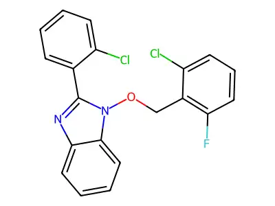 1-[(2-chloro-6-fluorobenzyl)oxy]-2-(2-chlorophenyl)-1H-1,3-benzimidazole structure