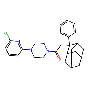 1-[4-(6-Chloropyridin-2-yl)piperazin-1-yl]-2-(2-phenyl-2-adamantyl)ethanone structure