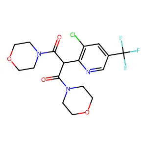 2-[3-Chloro-5-(trifluoromethyl)-2-pyridinyl]-1,3-dimorpholino-1,3-propanedione structure