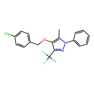 4-[(4-chlorobenzyl)oxy]-5-methyl-1-phenyl-3-(trifluoromethyl)-1H-pyrazole structure