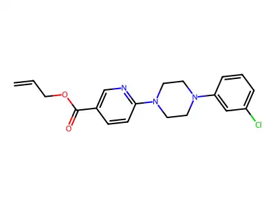 Allyl 6-[4-(3-chlorophenyl)piperazino]nicotinate structure
