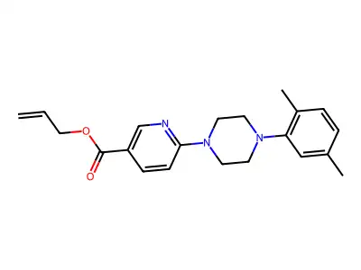 Allyl 6-[4-(2,5-dimethylphenyl)piperazino]nicotinate structure