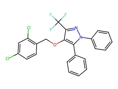 4-[(2,4-Dichlorophenyl)methoxy]-1,5-diphenyl-3-(trifluoromethyl)pyrazole structure