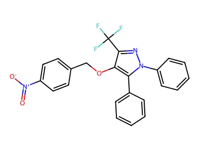 4-[(4-Nitrophenyl)methoxy]-1,5-diphenyl-3-(trifluoromethyl)pyrazole structure