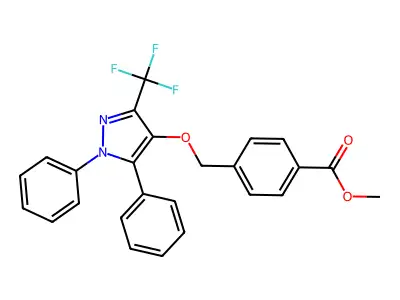 Methyl 4-[[1,5-diphenyl-3-(trifluoromethyl)pyrazol-4-yl]oxymethyl]benzoate structure