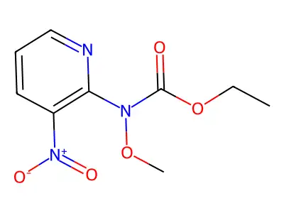 Ethyl N-methoxy-N-(3-nitropyridin-2-yl)carbamate structure