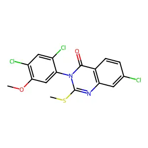 7-chloro-3-(2,4-dichloro-5-methoxyphenyl)-2-(methylsulfanyl)-4(3H)-quinazolinone structure