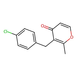 3-(4-chlorobenzyl)-2-methyl-4H-pyran-4-one structure