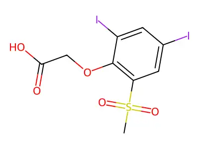 2-[2,4-Diiodo-6-(methylsulfonyl)phenoxy]acetic acid structure