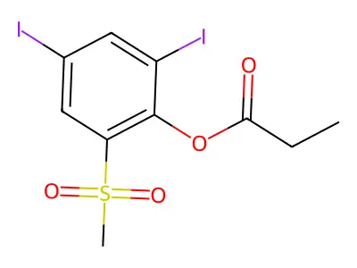 2,4-Diiodo-6-(methylsulfonyl)phenyl propionate structure