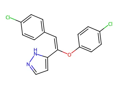 3-(1-(4-Clorophenoxy)-2-(4-chlorophenyl)vinyl)-1H-pyrazole structure
