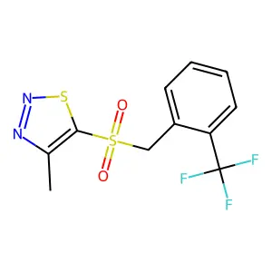 4-Methyl-5-{[2-(trifluoromethyl)benzyl]sulfonyl}-1,2,3-thiadiazole structure