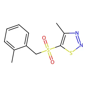 4-Methyl-5-[(2-methylbenzyl)sulfonyl]-1,2,3-thiadiazole structure