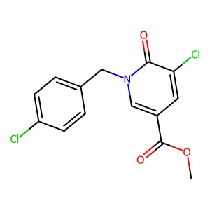 Methyl 5-chloro-1-[(4-chlorophenyl)methyl]-6-oxopyridine-3-carboxylate structure