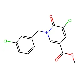 Methyl 5-chloro-1-(3-chlorobenzyl)-6-oxo-1,6-dihydro-3-pyridinecarboxylate structure