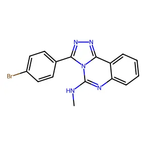 3-(4-bromophenyl)-N-methyl[1,2,4]triazolo[4,3-c]quinazolin-5-amine structure