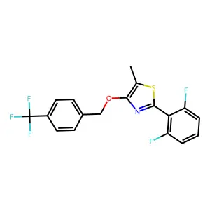 2-(2,6-Difluorophenyl)-5-methyl-4-{[4-(trifluoromethyl)benzyl]oxy}-1,3-thiazole structure