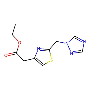 ethyl 2-[2-(1H-1,2,4-triazol-1-ylmethyl)-1,3-thiazol-4-yl]acetate structure