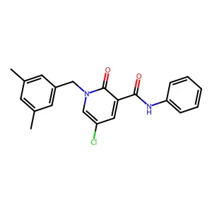 5-chloro-1-(3,5-dimethylbenzyl)-2-oxo-N-phenyl-1,2-dihydro-3-pyridinecarboxamide structure