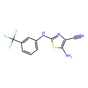 5-Amino-2-[3-(trifluoromethyl)anilino]-1,3-thiazole-4-carbonitrile structure