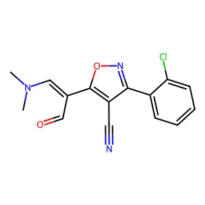 3-(2-Chlorophenyl)-5-[2-(dimethylamino)-1-formylvinyl]-4-isoxazolecarbonitrile structure