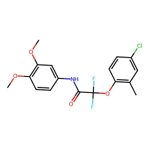 2-(4-chloro-2-methylphenoxy)-N-(3,4-dimethoxyphenyl)-2,2-difluoroacetamide structure