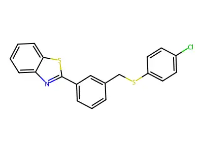 2-(3-{[(4-Chlorophenyl)sulfanyl]methyl}phenyl)-1,3-benzothiazole structure