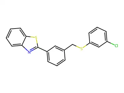 2-(3-{[(3-Chlorophenyl)sulfanyl]methyl}phenyl)-1,3-benzothiazole structure