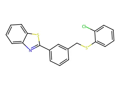 2-(3-{[(2-Chlorophenyl)sulfanyl]methyl}phenyl)-1,3-benzothiazole structure