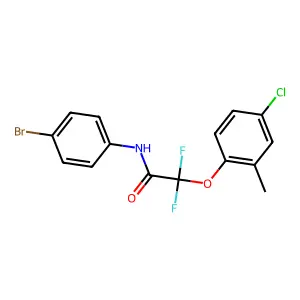 N-(4-bromophenyl)-2-(4-chloro-2-methylphenoxy)-2,2-difluoroacetamide structure