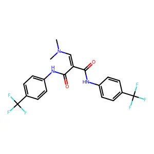 2-(dimethylaminomethylidene)-N,N'-bis[4-(trifluoromethyl)phenyl]propanediamide structure