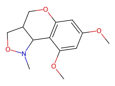 7-methoxy-1-methyl-1,3a,4,9b-tetrahydro-3H-chromeno[4,3-c]isoxazol-9-yl methyl ether structure
