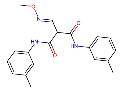 2-(methoxyiminomethyl)-N,N'-bis(3-methylphenyl)propanediamide structure