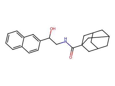 N-[2-hydroxy-2-(2-naphthyl)ethyl]-1-adamantanecarboxamide structure