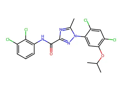 1-(2,4-dichloro-5-isopropoxyphenyl)-N-(2,3-dichlorophenyl)-5-methyl-1H-1,2,4-triazole-3-carboxamide structure