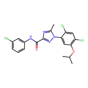 N-(3-chlorophenyl)-1-(2,4-dichloro-5-isopropoxyphenyl)-5-methyl-1H-1,2,4-triazole-3-carboxamide structure