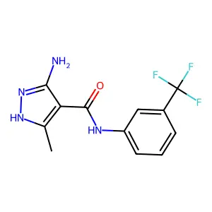3-amino-5-methyl-N-[3-(trifluoromethyl)phenyl]-1H-pyrazole-4-carboxamide structure