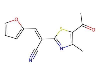 2-(5-Acetyl-4-methyl-1,3-thiazol-2-yl)-3-(furan-2-yl)prop-2-enenitrile structure
