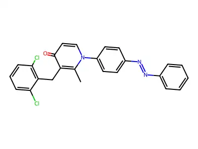 3-[(2,6-Dichlorophenyl)methyl]-2-methyl-1-(4-phenyldiazenylphenyl)pyridin-4-one structure