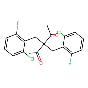 3,3-Bis(2-chloro-6-fluorobenzyl)-2,4-pentanedione structure