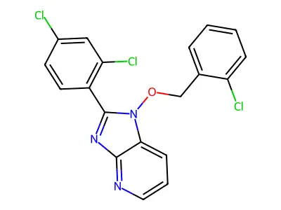 1-[(2-chlorobenzyl)oxy]-2-(2,4-dichlorophenyl)-1H-imidazo[4,5-b]pyridine structure
