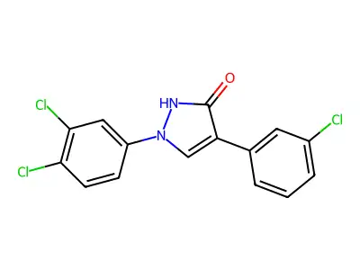 4-(3-chlorophenyl)-1-(3,4-dichlorophenyl)-1,2-dihydro-3H-pyrazol-3-one structure