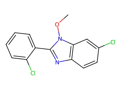 6-chloro-2-(2-chlorophenyl)-1-methoxy-1H-1,3-benzimidazole structure