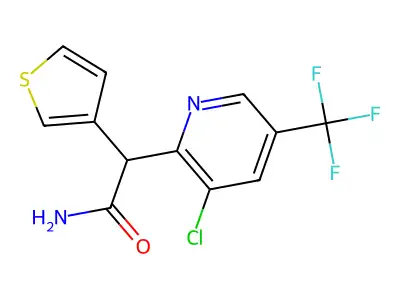 2-[3-Chloro-5-(trifluoromethyl)-2-pyridinyl]-2-(3-thienyl)acetamide structure