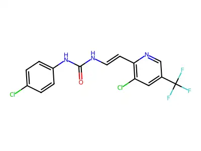 1-(4-Chlorophenyl)-3-[2-[3-chloro-5-(trifluoromethyl)-2-pyridinyl]ethenyl]urea structure