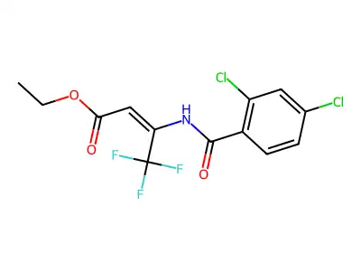 Ethyl 3-[(2,4-dichlorobenzoyl)amino]-4,4,4-trifluorobut-2-enoate structure