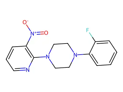 1-(2-Fluorophenyl)-4-(3-nitro-2-pyridinyl)piperazine structure