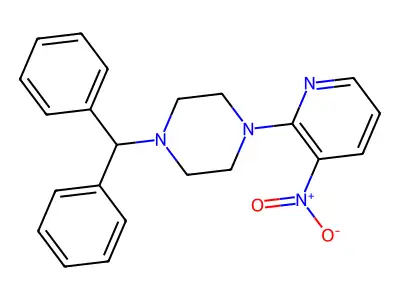 1-Benzhydryl-4-(3-nitro-2-pyridinyl)piperazine structure