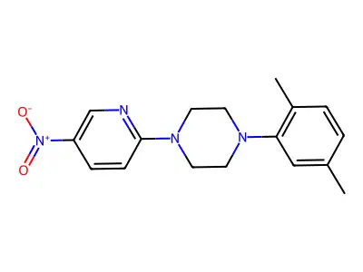 1-(2,5-Dimethylphenyl)-4-(5-nitropyridin-2-yl)piperazine structure