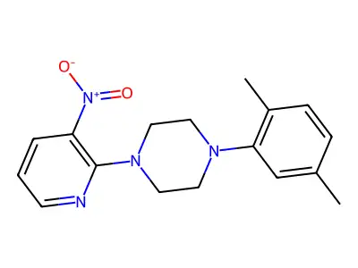 1-(2,5-Dimethylphenyl)-4-(3-nitropyridin-2-yl)piperazine structure